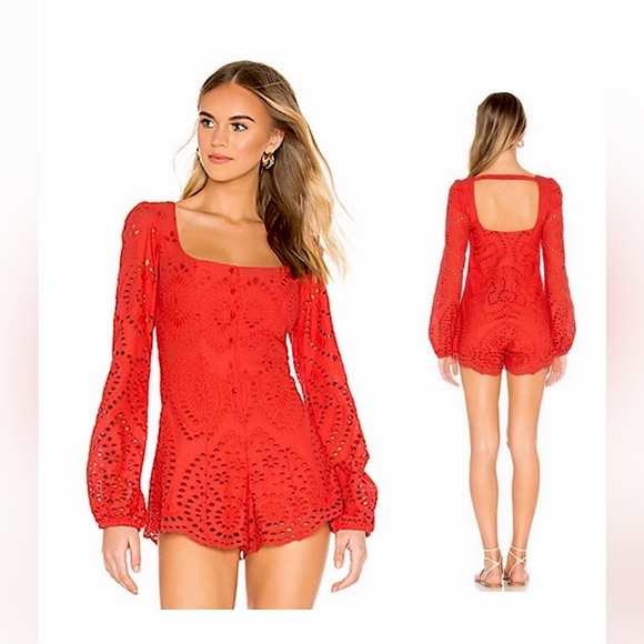 Beach Riot Pants - Beach Riot NWT $158 Coral Romper, Cotton, Size XS